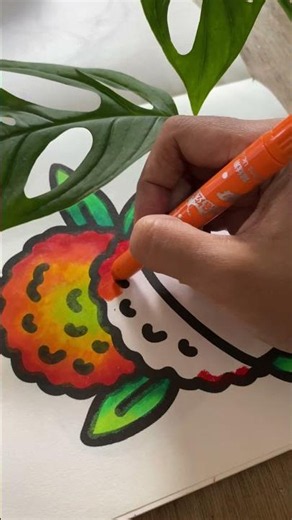 Mewarnai Buah Leci Menggunakan Silky Crayon