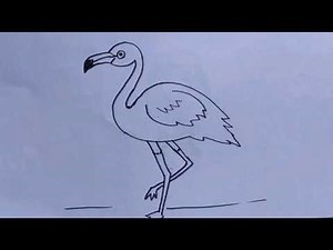How to draw a flamingo /Flamingo drawing step by step /Flamingo bird drawing for kids /kids topic