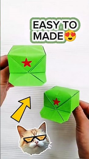 Amazing Origami Soldier Cap with Red Star | Easy Paper Art #diy #shorts