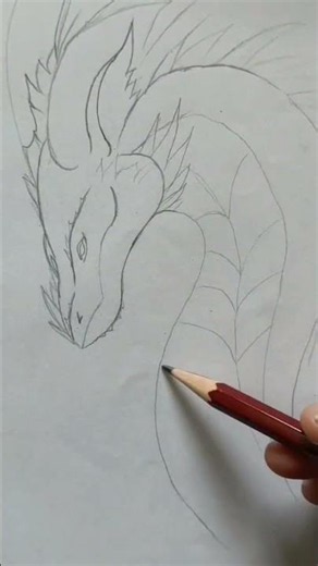 How to draw a dragon sketch #art video #sketch video