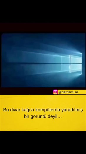 @bilirdinmi.az on Instagram: "Məşhur Windows divar kağızı kompüter tərəfindən yaradılmış bir şeyə bənzəyir — qaranlıq bir otağa pəncərədən düşən dramatik işıq şüası — amma əslində bu CGI deyil, real bir fotoşəkildir. Microsoft bu görüntünü rəqəmsal renderləmə ilə yox, praktik effektlərdən, yüksək səviyyəli fotoqrafiyadan və dəqiq işıqlandırmadan istifadə edərək yaradıb. Səhnə elə diqqətlə qurulub ki, toz, kölgələr və işıq mükəmməl şəkildə üst-üstə düşür; bu da ona demək olar ki, qeyri-real bir k