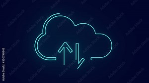 cloud computing data transfer with upload and download animation