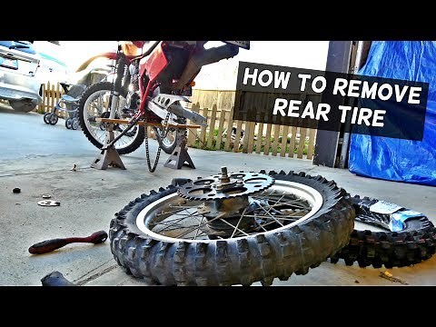 HOW TO REMOVE REAR WHEEL TIRE ON MOTORCYCLE DIRT BIKE