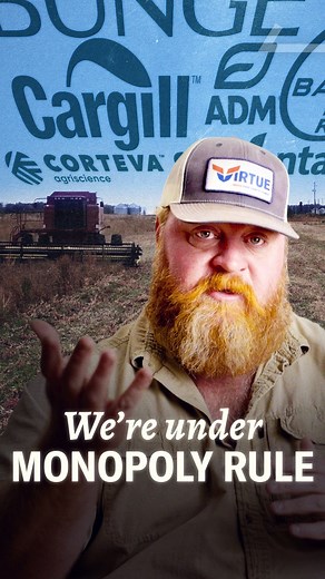 Farm debt is expected to reach $560 billion this year—a record high. But it’s not just because of the trade war with China. Farmers told us it’s because a handful of corporations have taken control of their markets to ensure they always win, and farmers barely break even. | More Perfect Union