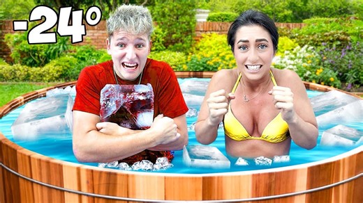 Frozen ice tub challenge: Last to leave wins