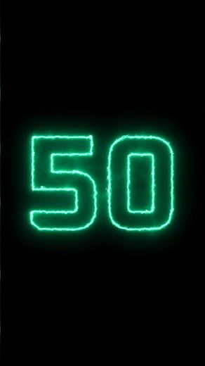 50 Second Countdown Timer with Beep sound and Alarm Digital Clock Green neon light glowing number