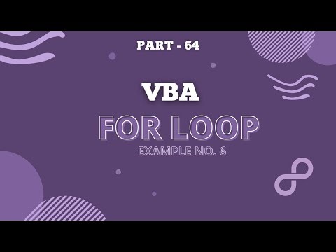 Part 64 - VBA code to Learn FOR Loop with Simple Example No. 6 | Hindi