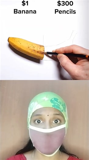real vs reel 🍌 drawing challenge #drawing