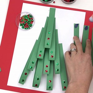 3D Paper Christmas Tree!! Who will you make this fun craft with? | Construction Paper Crafts for Kids