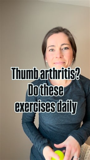 With some CMC arthritis, the base of the thumb often collapses inward overtime. This changes how the thumb functions in increasing joint stress and contributes to pain with everyday task, like gripping pinching and opening jars. These exercises focus on strengthening the supporting muscles of the thumb and hand to improve the thumb positioning, joint stability and low distribution The goal isn’t to fix arthritis. It’s too slow progression reduce pain and improve function by giving the joint bett