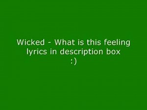 Wicked - What is this feeling karaoke