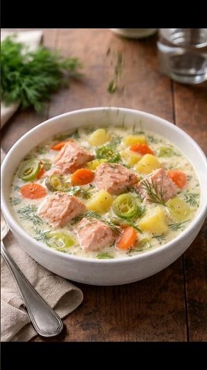 Creamy Salmon Dill Soup 🐟