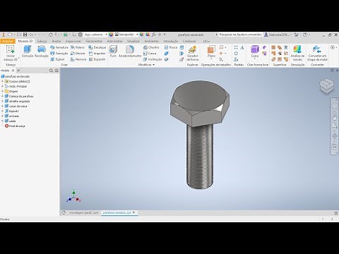 Como desenhar parafuso e porca sextavada no Autodesk Inventor #parafuso inventor #autodesk inventor