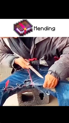 Minecraft enchatments in real life. 📚🪡 #minecraft #minecraftshorts