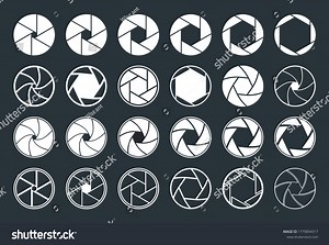 Camera Aperture Lens Icons Shutter Focus Stock Vector (Royalty Free) 1779894317 | Shutterstock