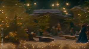 Nativity Scene With Three Wise Men and Baby Jesus Generative AI