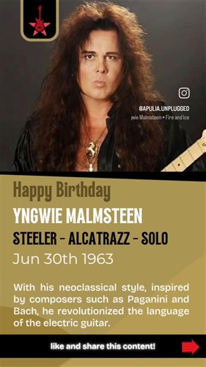 Happy birthday YNGWIE MALMSTEEN! Jun 30th 1963 🎸🎂 #YngwieMalmsteen #HeavyMetal #onthisday #bday