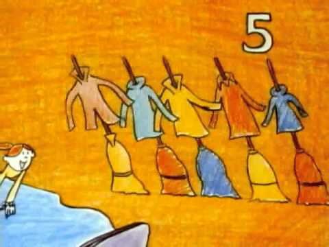 Classic Sesame Street animation - five waltzing brooms