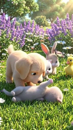 Cute Baby Animals Playing Together 🐶🐱🐰🦆 | Heartwarming Fun Video