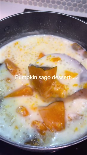 So delicious and easy to make!! I love mine eaten both cold or hot!! #pumpkindessert #sagodessert