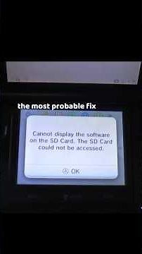 FIX 3DS Cannot display software on the SD Card. The SD Card could not be accesed