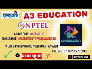 NPTEL Introduction to Programming in C – Week 2 Programming Assignment Answers | Jul–Dec 2025