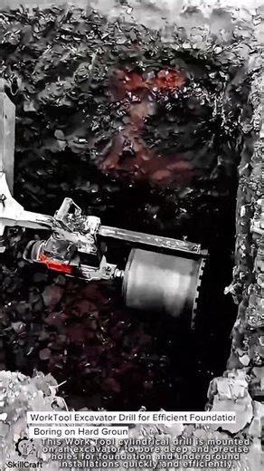 WorkTool Excavator Drill for Efficient Foundation Boring on Hard Ground