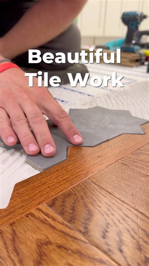 Installing this Beautiful FL Tile #construction #diy #realestate #homerenovation #entrepreneur #renovation #design #tools #interiordesign | Misha Panchishak