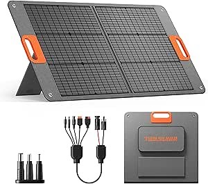 100W Portable Solar Panel for Power Station, 24% High Efficiency ETFE Foldable Solar Panel Charger, QC3.0, Type-C 60W, MC4 Output, IP65 Waterproof, for Outdoor Camping, RV, Emergency Power Supply