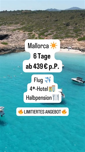 ab 439 € p.P - Mallorca: 4*-Hotel mit Dachterrasse, HP & Flug! Genieße die Sonne auf der Dachterrasse, entspanne am Pool – nur 5 Minuten vom Strand entfernt: ✅ 6 Tage inkl. Flug ✅ Halbpension mit mallorquinischer Küche ✅ Rooftop mit Blick auf die Bucht ✅ Pool & Wellnessbereich ✅ Fahrradverleih vor Ort 👉 Werde Teil des Travelzoo Clubs und sichere dir diesen Deal – und viele weitere exklusive Angebote! | Travelzoo