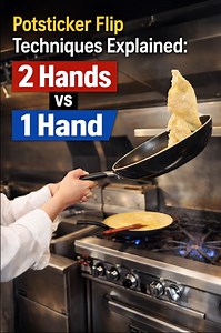 Potsticker flip techniques explained: 2 hands vs 1 hand