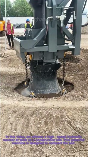 High - Speed Hydraulic Rammer in Action - Construction Compaction