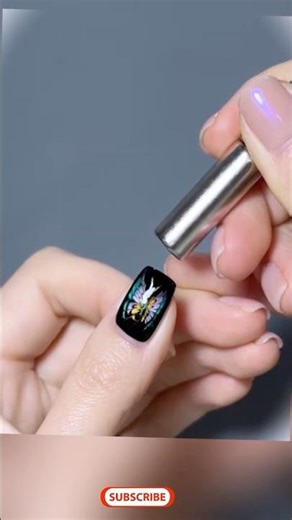 Yes or No 💙 Dreamy Blue Butterfly Cat Eye Nails #nails