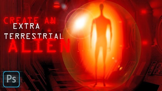 Photoshop: How to create an extraterrestrial alien in a cocoon of light