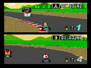 Super Mario Kart [SNES] - Multiplayer Gameplay - No Commentary