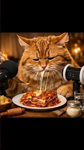 Garfield Eating Lasagna ASMR 🍝 | Ultra Realistic Mouth Sounds