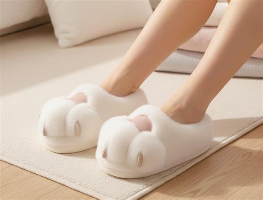 Cute Cat Paw Plush Slippers for Women and Men, Fuzzy Animal Claw House Shoes, Cozy Winter Warm Indoor Loafers, Aesthetic Home Footwear - Etsy