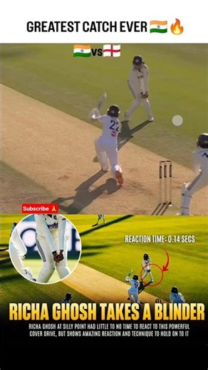 R.Ghosh brilliant catch in Ind Vs Eng match 🇮🇳🔥| #shorts #cricketshorts #cricket #indwvsengw #test