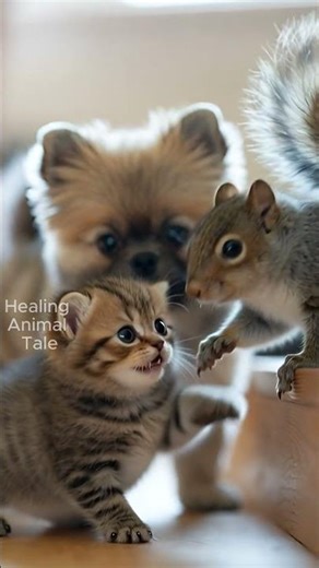 Three friends sharing a playful moment. #pets #animals #cute