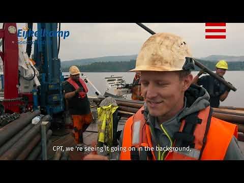 CPT testing on a barge with a sonic drill rig | SonicSampDrill