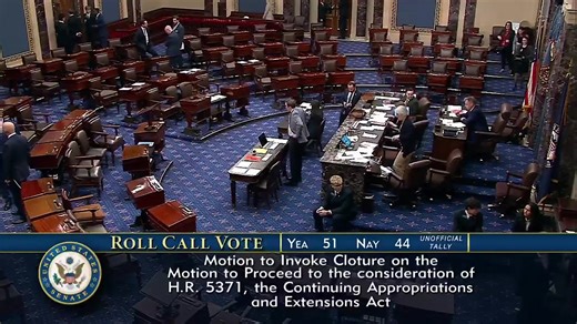 Senate Democrats reject Republicans funding bill to reopen the federal government for the ninth time, 51-44. | And We Know
