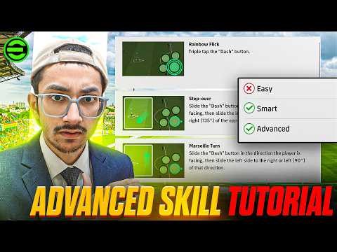DETAILED GUIDE FOR STEP OVER + RAINBOW FLICK + ALL SKILLS in efootball Mobile 🔦 FEINT COMMAND TYPES⚡