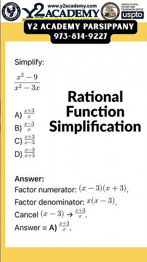 How to Simplify Rational Functions (SAT Math)