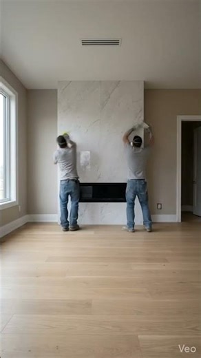 Marble Fireplace Luxury Living Room Transformation | Modern Interior Timelapse