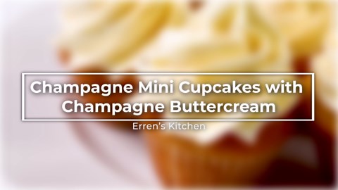 Mini champagne cupcakes with champagne buttercream and gold shimmer, party-perfect!