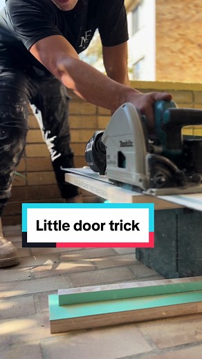 Here’s a trick for when you need to cut a hollow door down. Keep the solid part that comes off and reinstall with PVA wood glue. Clamp it to dry then its sweet to install! Hope this helps #nfbuild #building #carpentry #diy #fyp #viral #tiktok #tiktokdaily #reels #content #satisfying #tools #timber #tips #diy #tradie #carpenter #builder #tiktokviral