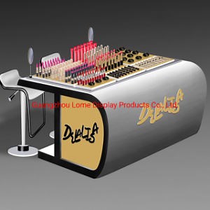 [Hot Item] Display Showcase Makeup Cosmetic Kiosk Design for Shopping Mall Wooden Glass