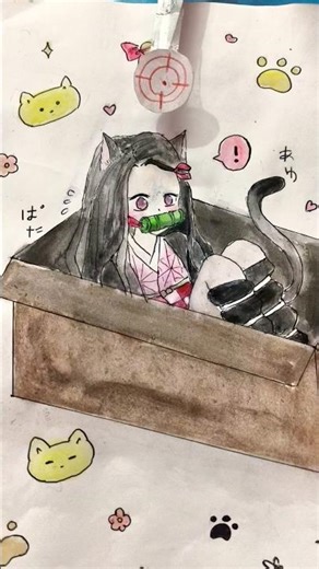 Oh no! Nezuko became angry...💢😓😅#trend #art #drawing #anime #nezuko#kny #shorts #viral