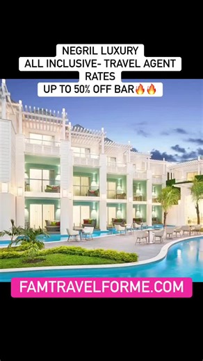 Famtravelforme.com | NEGRIL JAMAICA - Travel Agent Rates! ALL INCLUSIVE! ❤️up to 50% off BAR ~ DLX Suite ~ Luxury Resort Family or Couples resort situated on... | Instagram