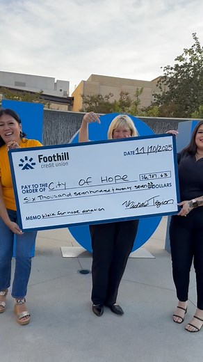 Thanks to the amazing support of our members and team members, Foothill Credit Union has MATCHED our Walk for Hope donations with an additional $3,000! Together, we’ve raised a total of $6,727.63 🤩 We are truly honored to support @cityofhope in the fight against cancer 💪💛 | Foothill Credit Union
